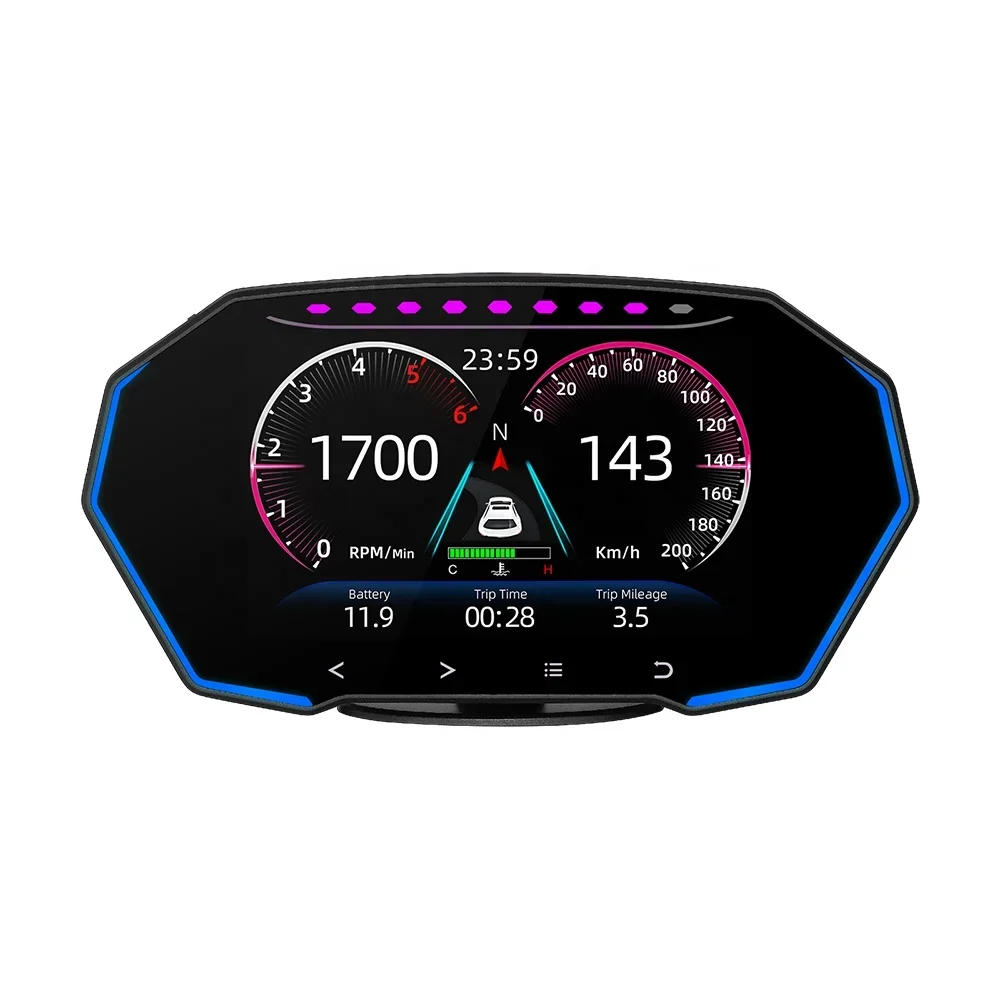 New Model F11 GPS+OBD2 Smart Gauge TFT LCD Screen Multiple Functions Car HUD Head Up Display