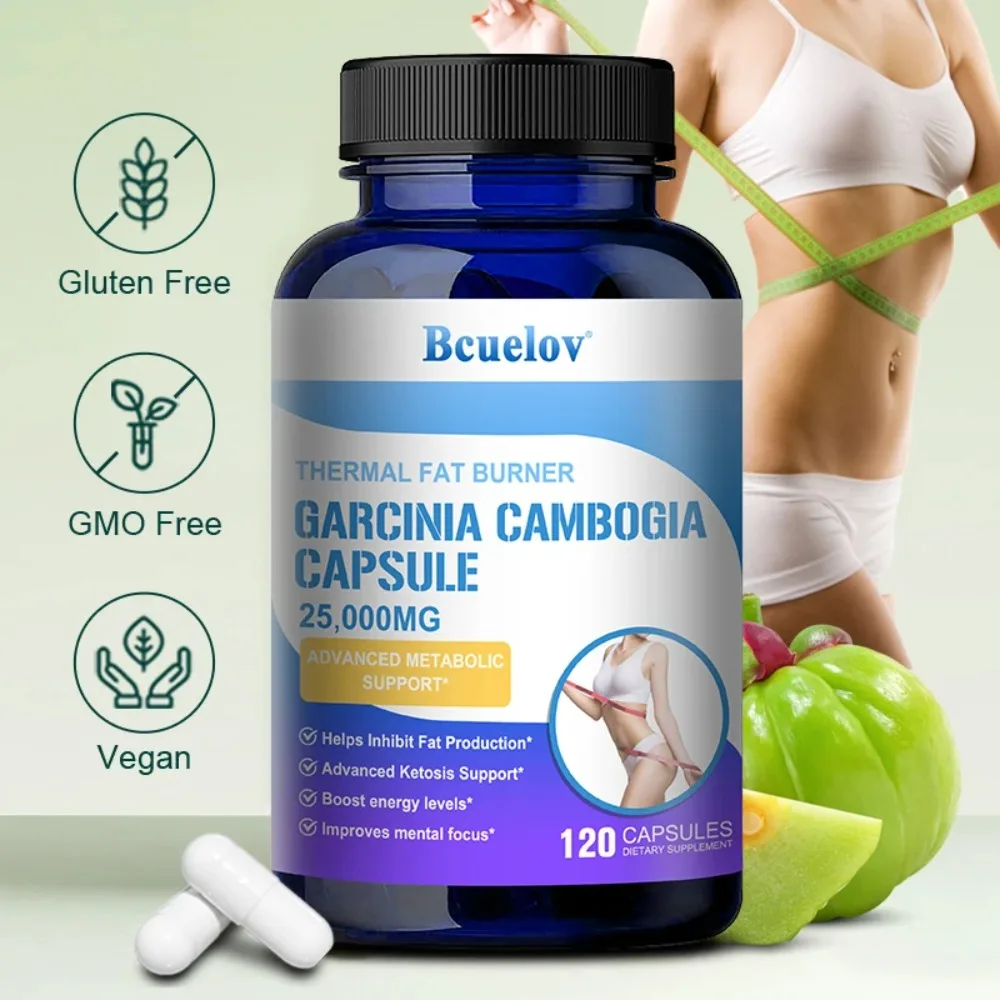 Garcinia Cambogia Extract Capsules, for Fat Burner, Energy Levels, Provides Antioxidant, Appetite Suppressant, Men & Women