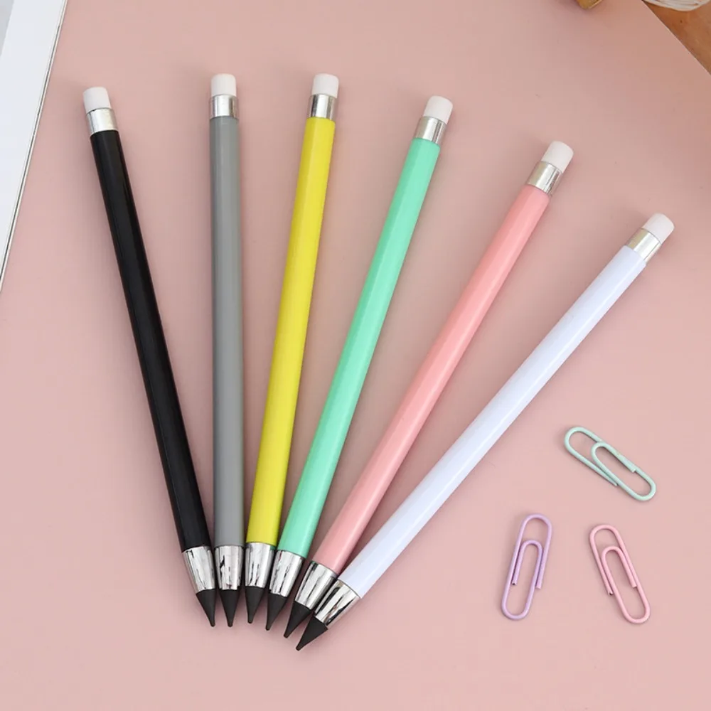 Reusable Unlimited Writing Pencil Solid Color Wear Resistant Eternal Pencil Stationery Kawaii Inkless Pencil Painting Art