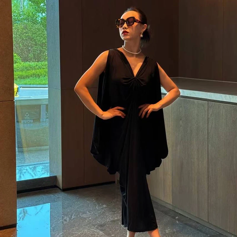 فستان رقص لاتيني جديد للنساء nV رقبة بدون أكمام فستان غير منتظم ملابس أداء فساتين ممارسة فستان الحفلات المسائية DNV25321