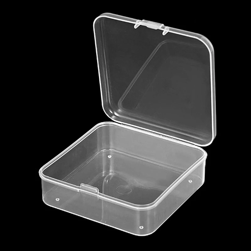 Mini Boxes Square Clear Plastic Jewelry Storage Case Container Packaging Box For Earrings Rings Beads Collecting Small Items