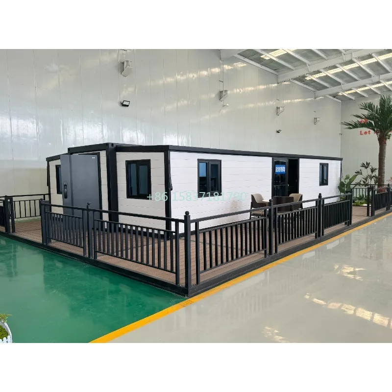 Double Wing Container House Prefabricated Expandable Mobile Tiny Home Folding Prefab Easy Assembly Villa for Office Building Use