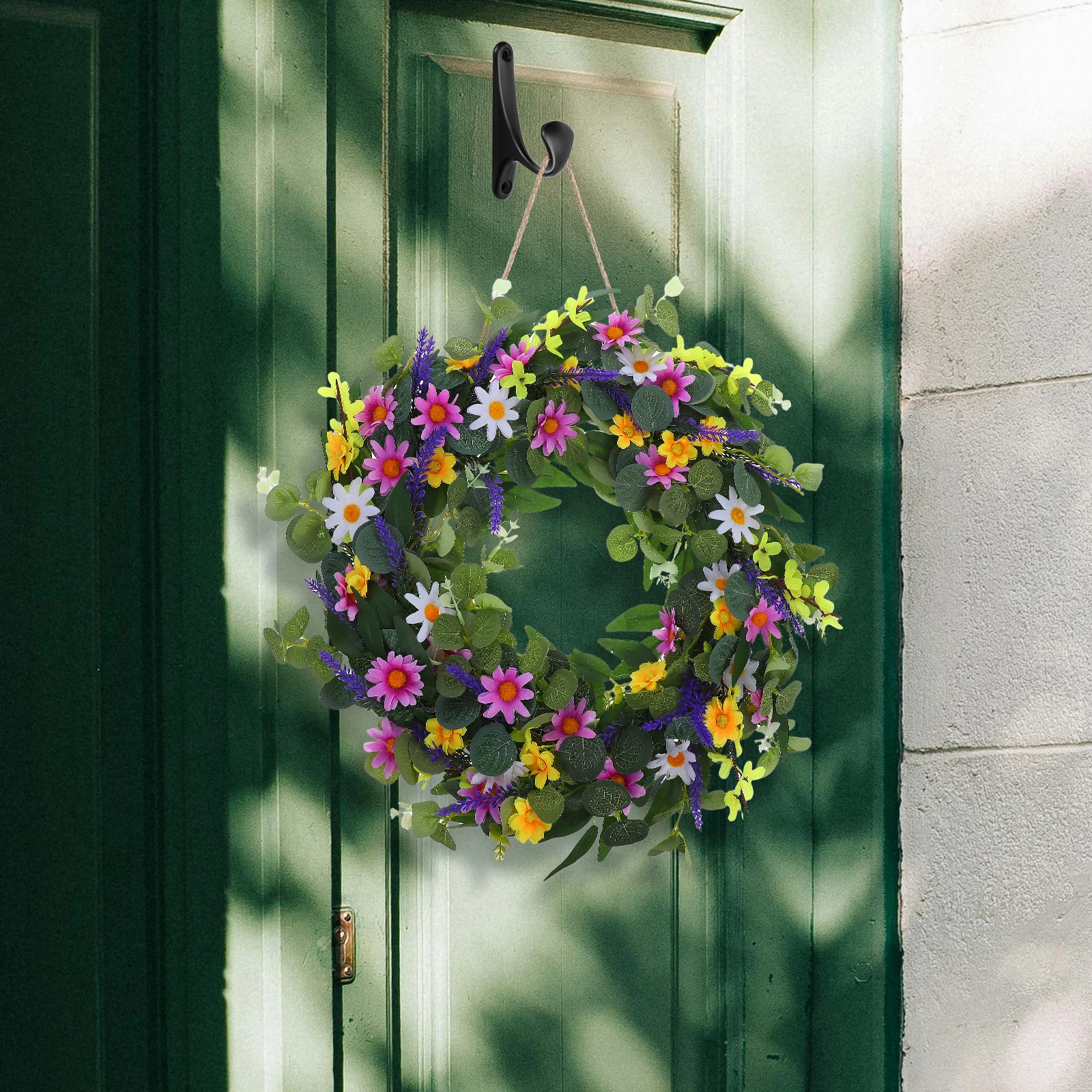 

Easter Bunny Wreath Artificial Floral Decor Photo Prop Indoor Outdoor Modern Household Ornament Easter Wreath for Front Door