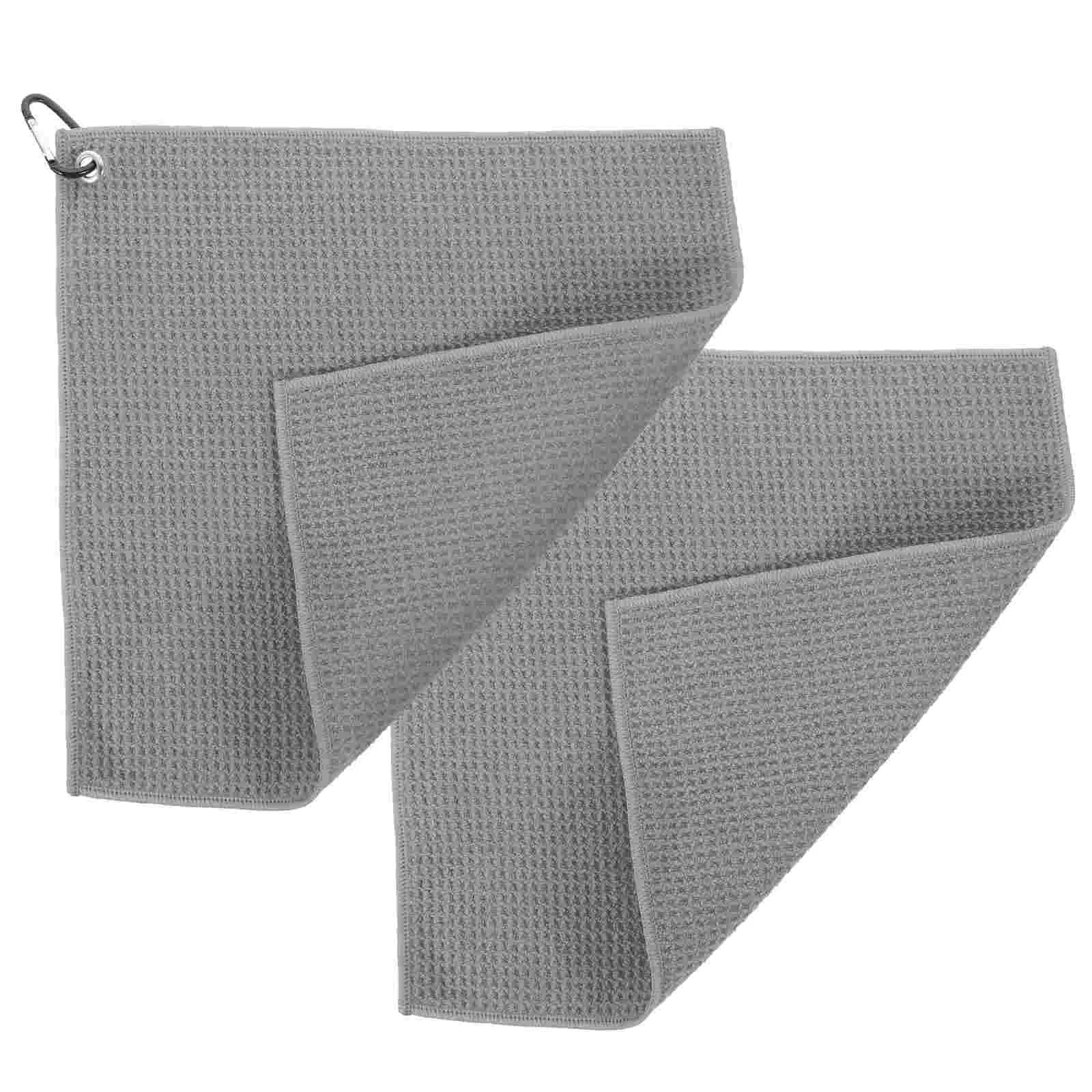 

2 Pcs Golf Towel Accessories Portable Wet Towels Dry Professional Fiber Golfing Balls Supply