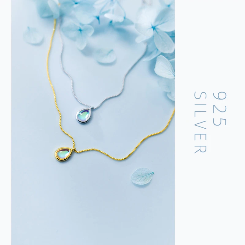 Modian Original Brand Drop Multicolor Crystal Dazzling Necklace For Women Gold Color 925 Sterling Silver Pendant Fashion Jewelry