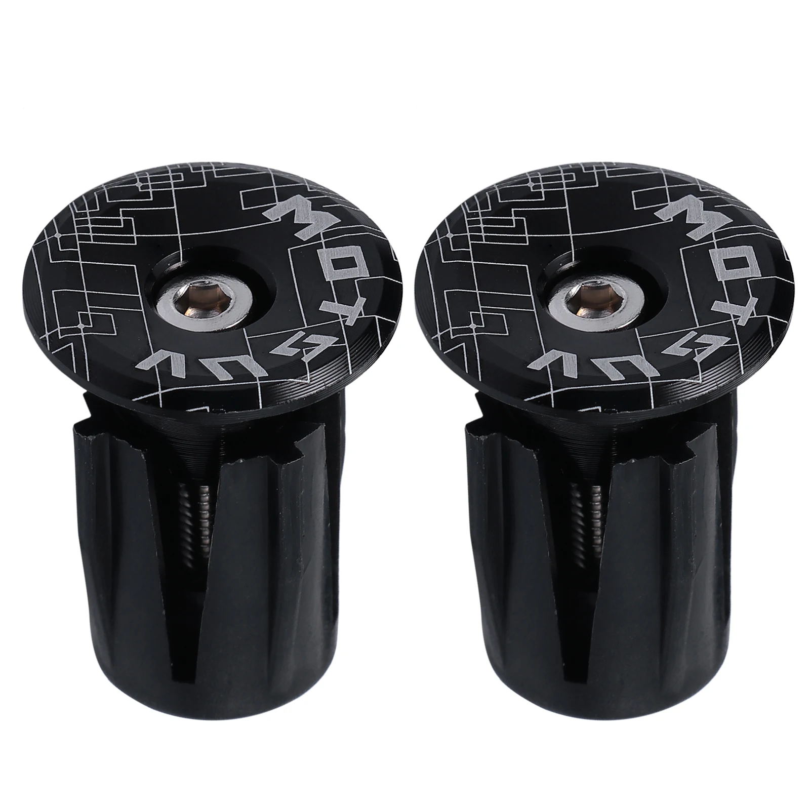 

2 Pcs Bike Aluminum Alloy Handle Plugs for Drop Bars End Cap Cycling Locking Caps Ends Black