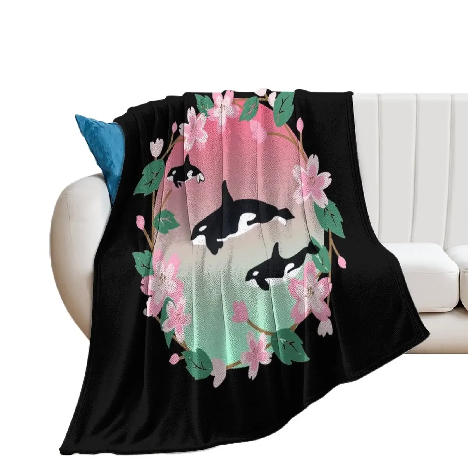 

Orca Cherry Blossoms Throw Blanket Luxury Throw manga Blankets For Baby Blankets