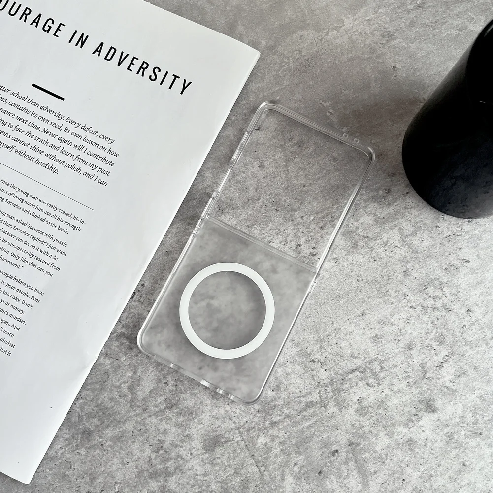 Coque de téléphone magnétique intégrée translucide givrée, étui de protection pour appareil photo Samsung Galaxy Z Flip 7 flip7