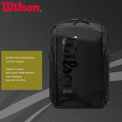 Wilson Tennis Racket Backpack Super Tour Collection Series Backpack Shoulder Padel Tennis Sports Portable Court Bag Men Women