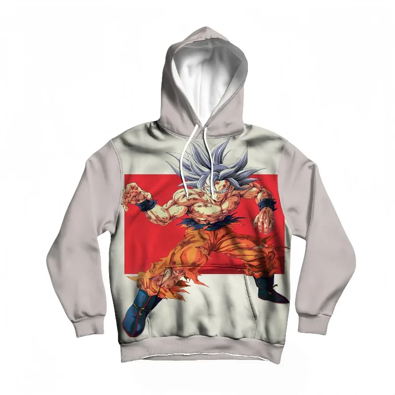 

Мужская осенне-зимняя толстовка с капюшоном Dragon Ball Goku Ultra Instinct - форма знака с принтом аниме-дизайна, теплый пуловер для повседневного использования и косплея
