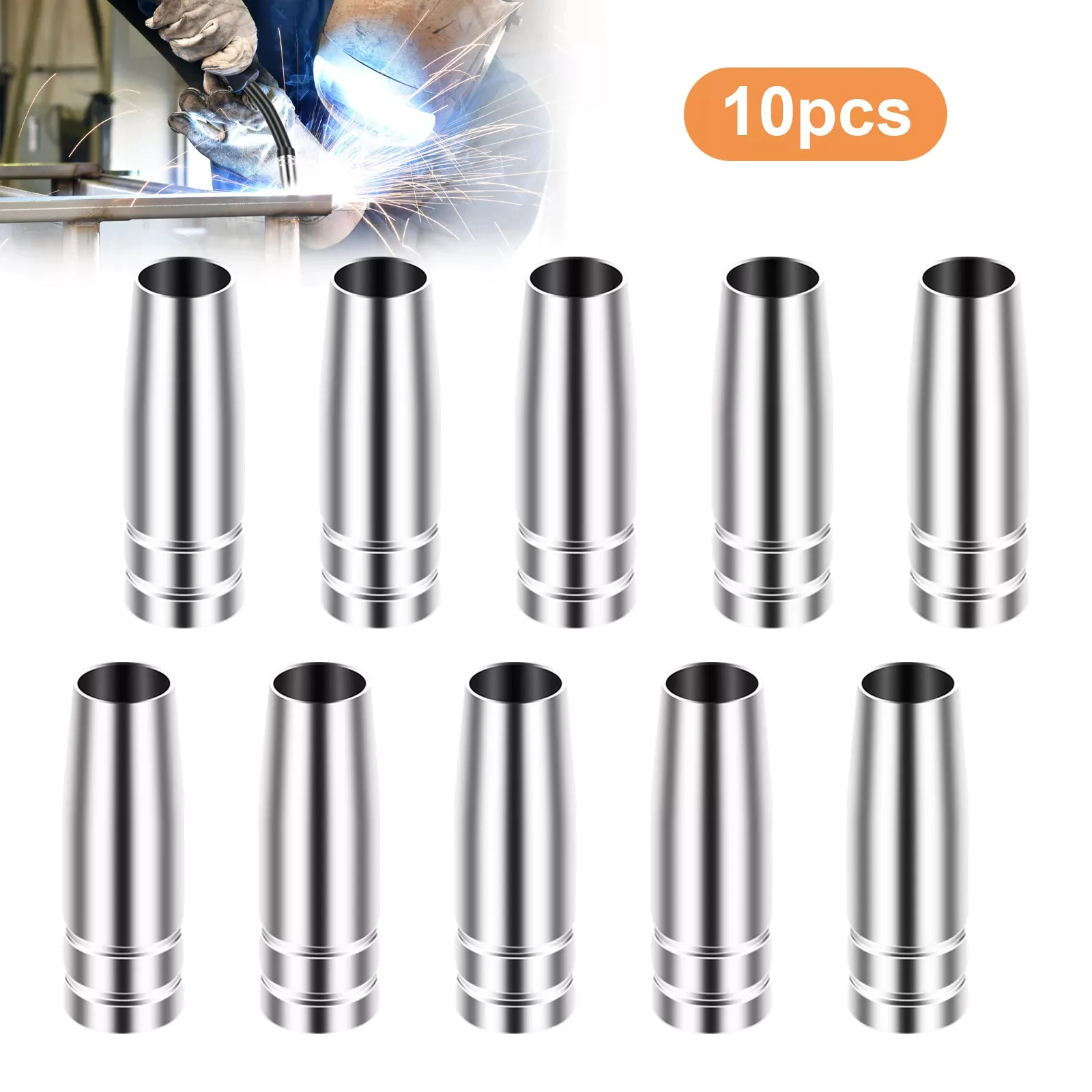 

10 шт./компл., медная сварочная горелка MB 15AK MIG MAG CO2, коническая насадка, защитная чашка, газовое сопло для 15AK, аксессуар для сварочной горелки MIG/MAG