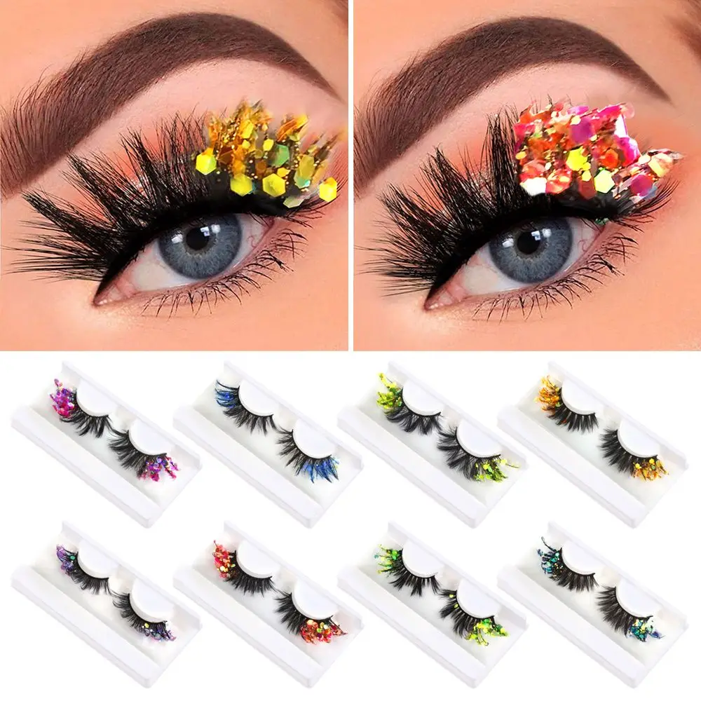 

Eye Tail 3D False Eyelashes Fluffy Drag Makeup DIY Lashes Decorative Glitter Eyelashes Different Style Fake Eyelashes Multipack