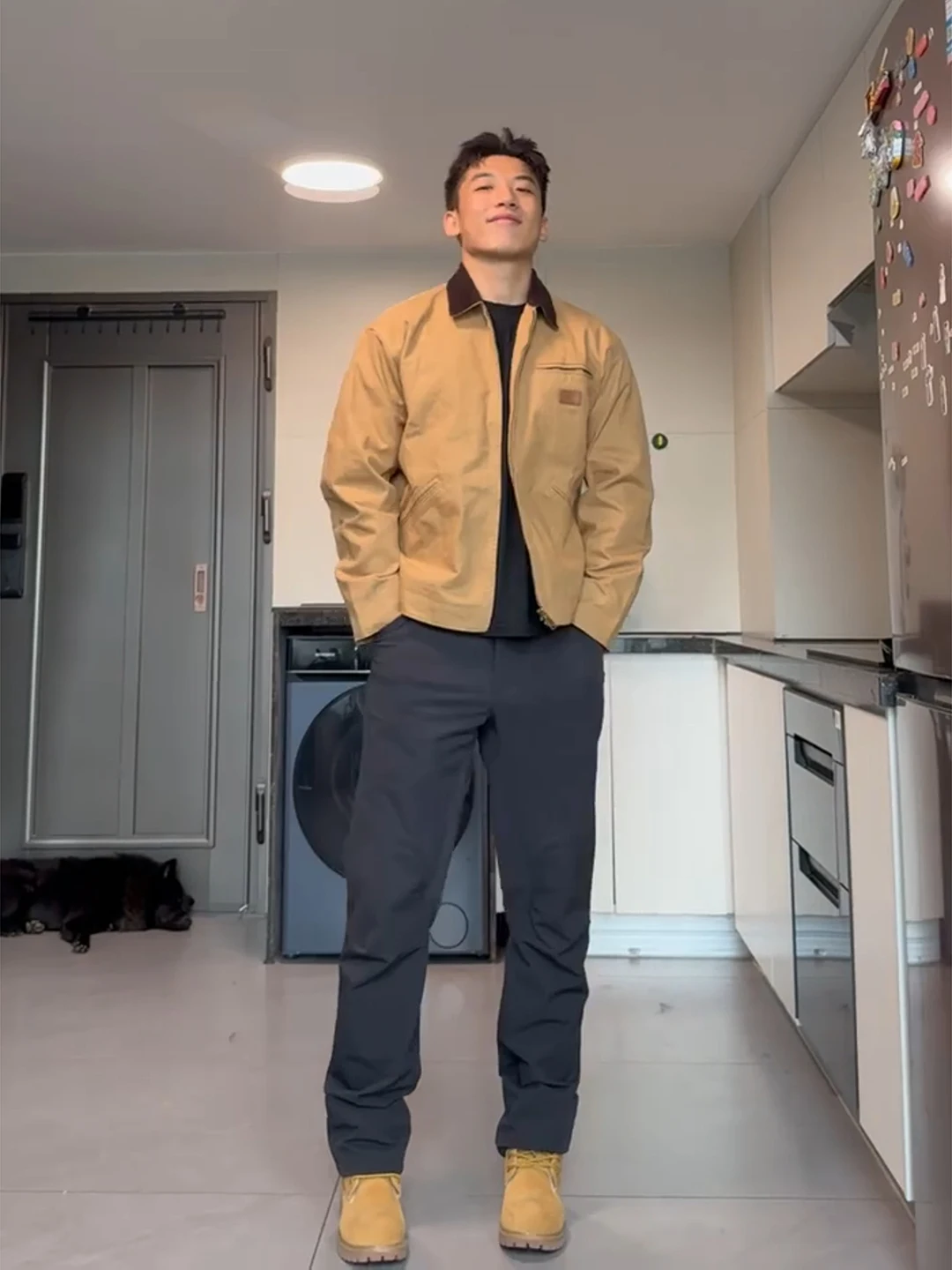 

Мужская куртка-бомбер цвета хаки в американском стиле, осенне-зимняя, с отложным воротником, джинсовая, Cleanfit Detroit, свободный крой