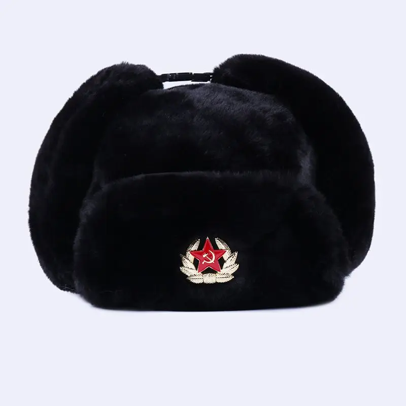 Designer Brand Men's and Women's Winter Lei Feng Hat Winter Warm and Thick Ear Protection Cap Cycling Windproof Cotton 모자 Gorras