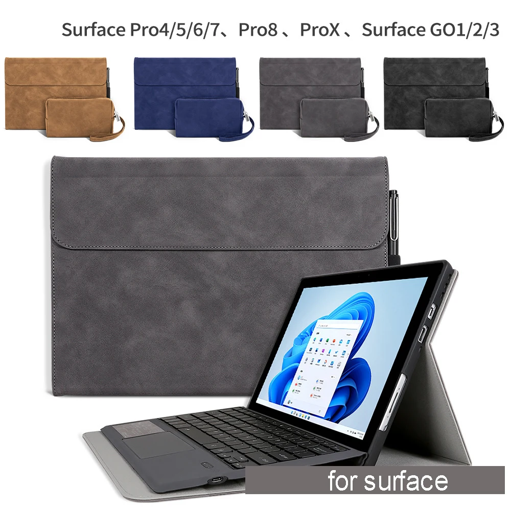 ซองหนังสำหรับ Microsoft Surface Pro 8 6 5 4 7 Plus X แท็บเล็ตสำหรับพื้นผิว Go 1 2 3กระเป๋ากันน้ำ