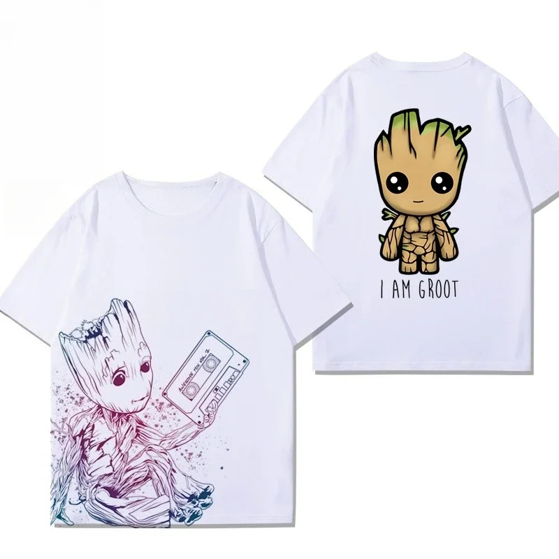 Camiseta Marvel Guardians of The Galaxy 3 Rocket Marvel Joint, ropa de manga corta de algodón puro con estampado de Groot Big Tooth, estilo casual y moderno