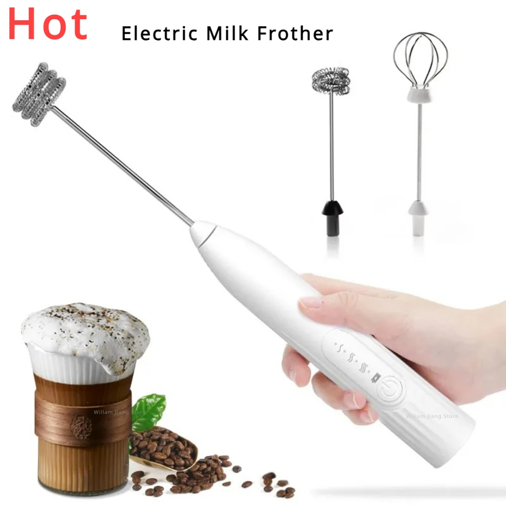 Electric Blender USB Charging Blenders for Kitchen Gadgets Cooking Center Milk Whisk Tool 2 in 1 Double Heads Electric Whisk Bar