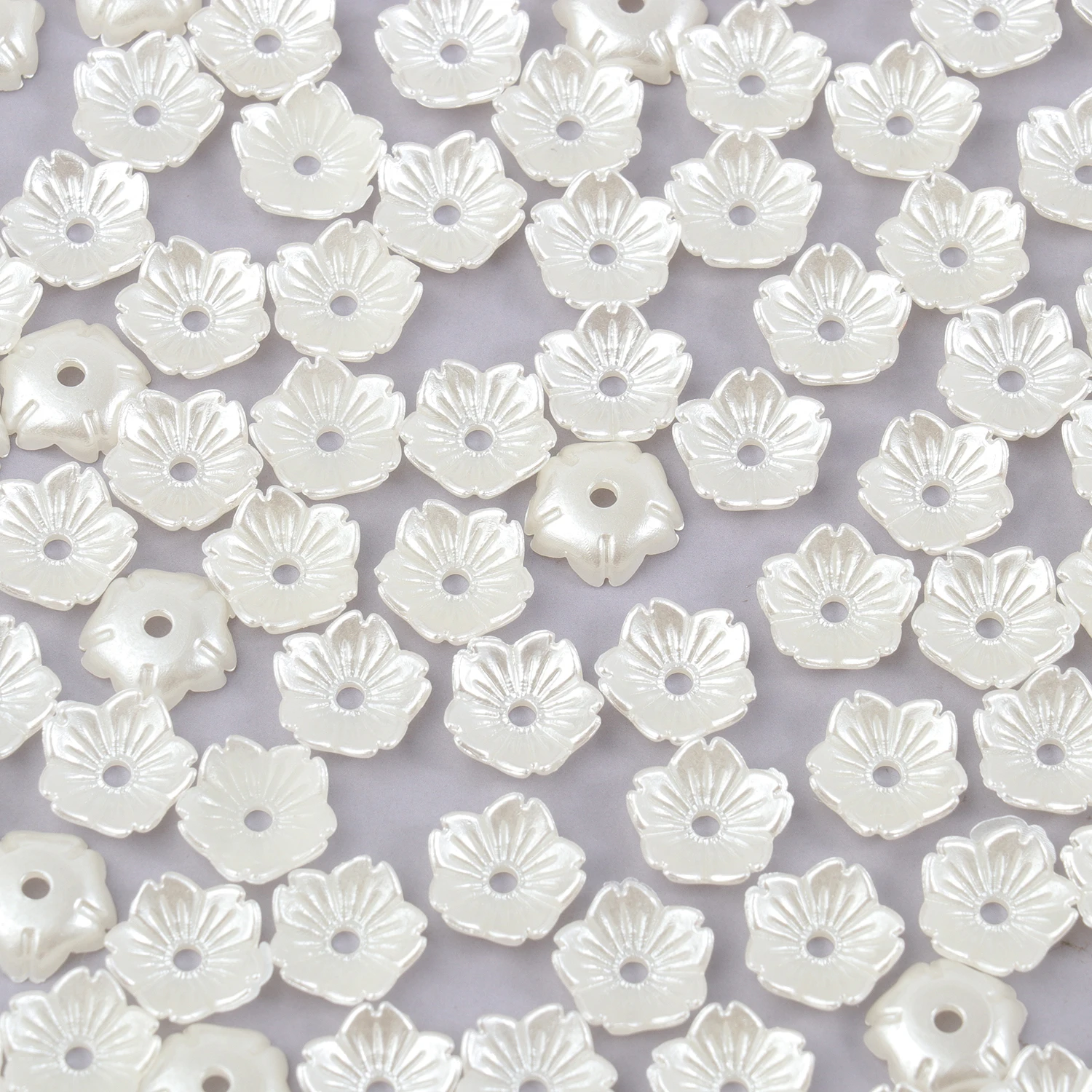 50pcs ABS Flower Spacer Beads White Imitation Pearls Star Bow Loose Beads for Jewelry DIY Making Bracelet Necklace Accessories