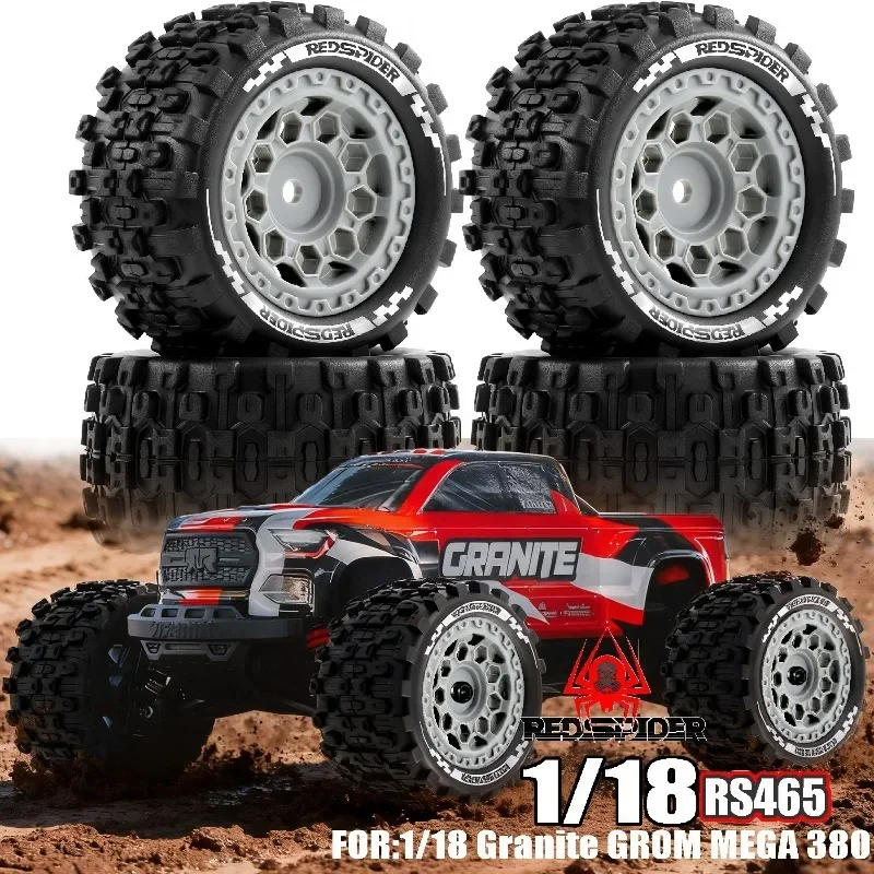 

4Pcs RC Wheels and Tires - Replacement Set for Arrma 1/18 Granite Grom 4X4 RTR - Off-Road Upgrade