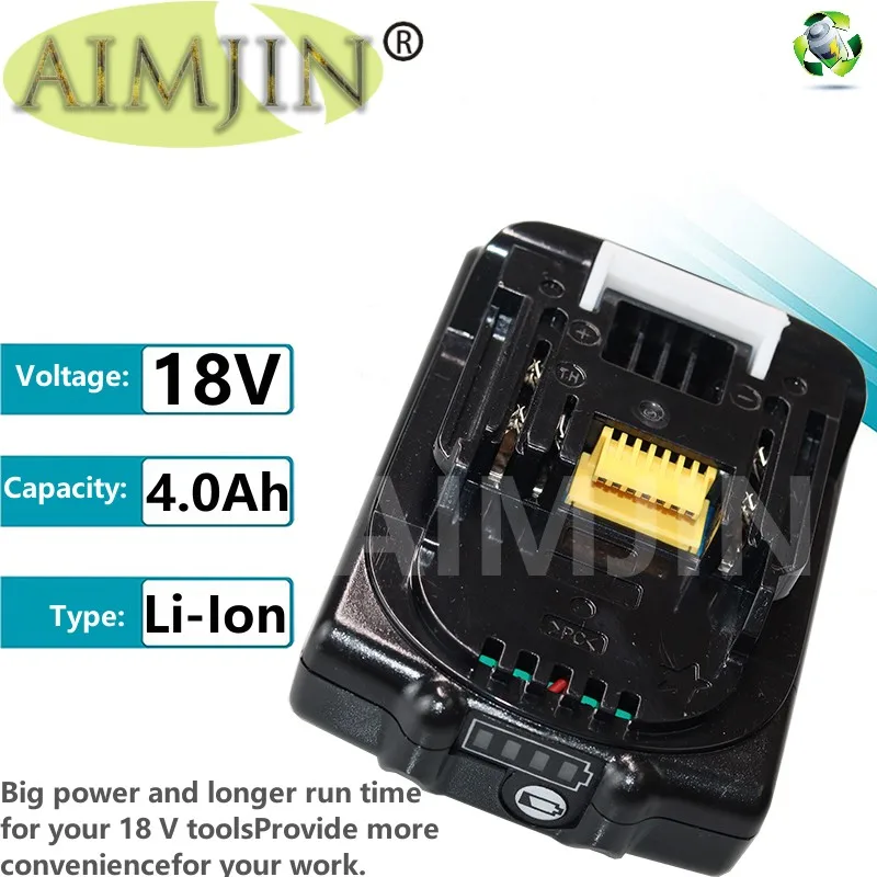 18V for Makita 4000mAh strong power battery, Rechargeable lithium battery, compatible with BL1840 BL1860 etc.