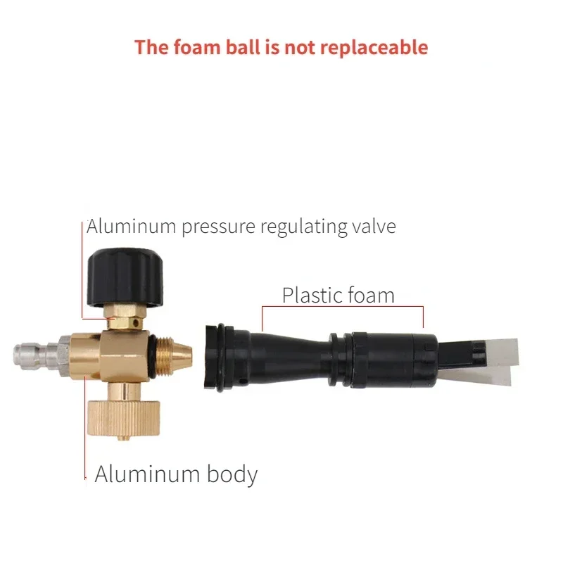 مسدس رغوة تنظيف السيارة 1/4 موصل سريع قابل للتعديل 1L ارتفاع ضغط الصابون رغوة قاذف رغوة آلة غسل سيارات