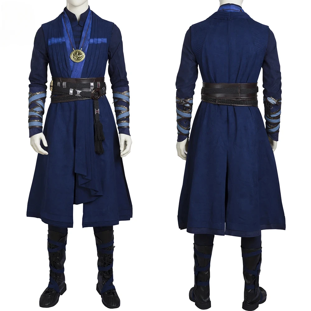 Dr.Vincent Cosplay Costume Stephen Strange Role Play Suit With Cape Boots Belt Men Outfit for Halloween Carnival Party Unifrom