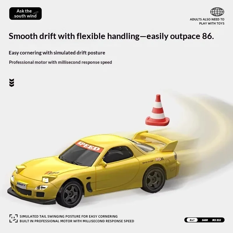 Wen Nan Feng 1/43 Mini RC Drift Racing Car M3 12cm Real Taillight Desktop Ornament Remote Control Vehicle Boy Birthday Gift