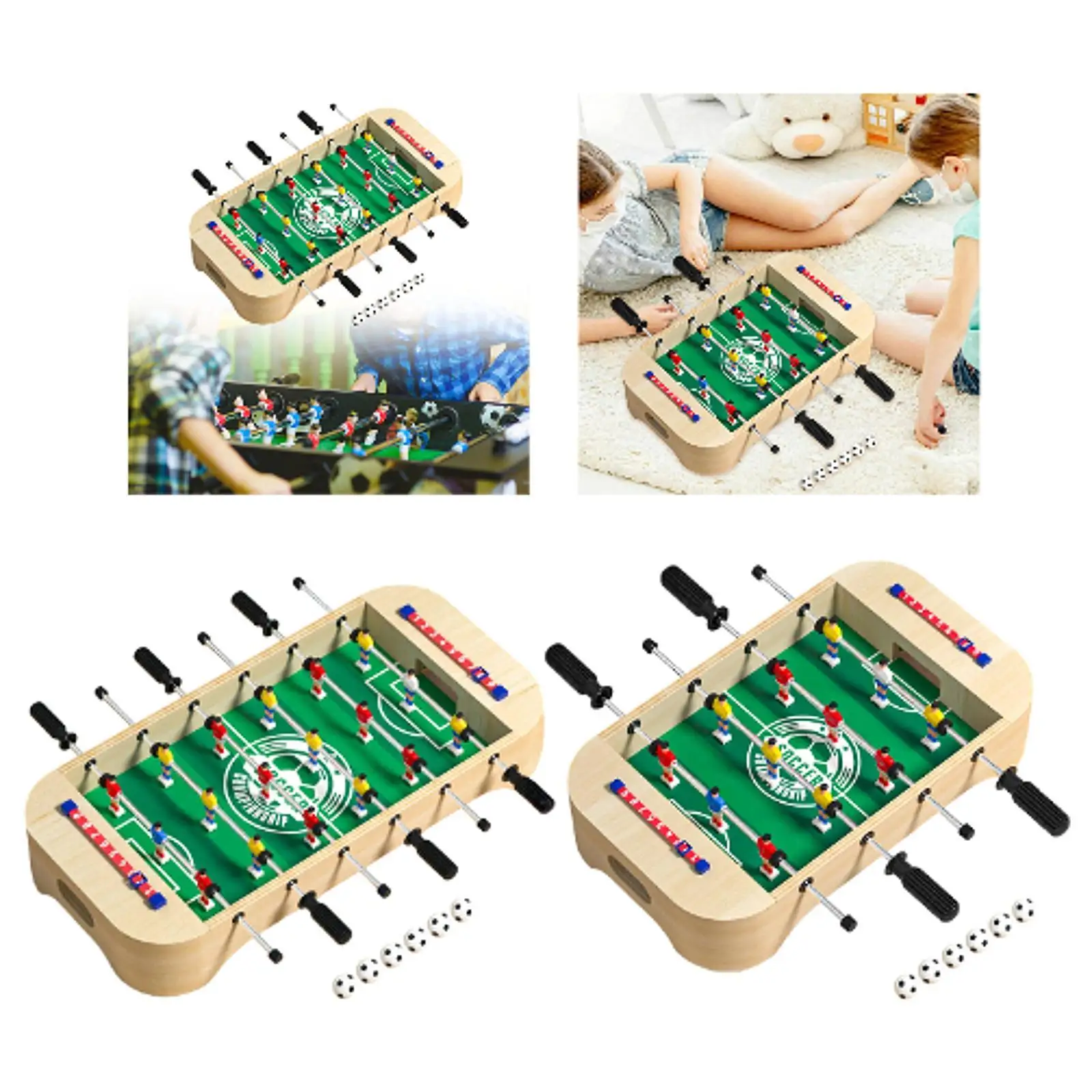 Table Football Desktop Soccer Game Multifunction Wooden Fun Educational with