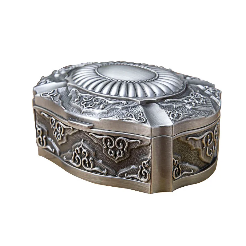 

Metal Creative European Style Jewelry Box, Retro and Elegant Storage Box, High-End and Exquisite Home Desktop Jewelry Box