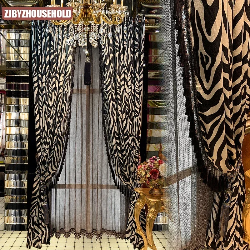 Luxury Modern French American Curtains For Living Room Bedroom Bay Window Blackout Sound Insulation High Precision Customization
