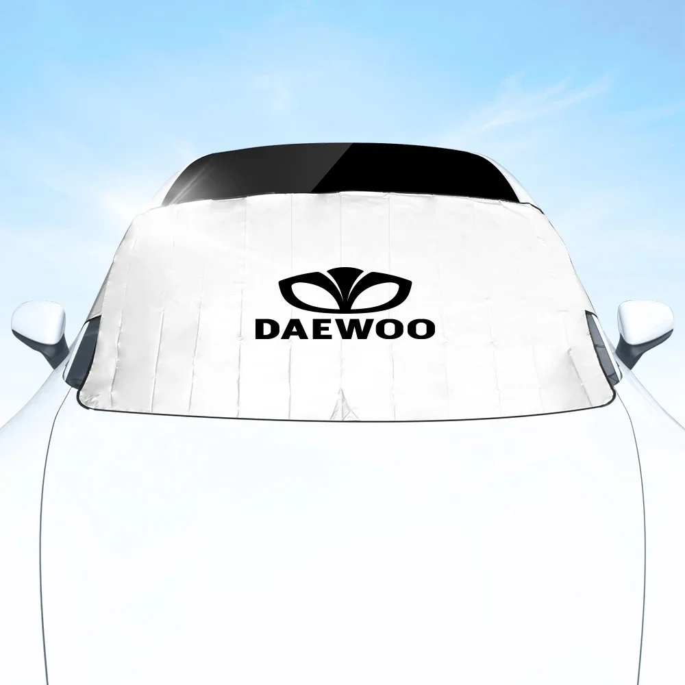 For Daewoo Matiz Nexia Lanos Kalos Gentra Car Front Windshield Cover Sun Shade With Suction Cup Protective Snow Ice Dust Frost