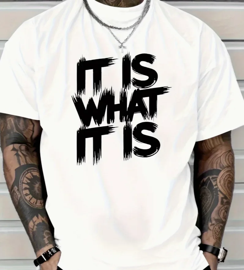 Men'S Red Pattern T-Shirt  Casual Short Sleeve Round Neck, Eye-catching All-season Comfort, Machine Washable, Easy Fit Top