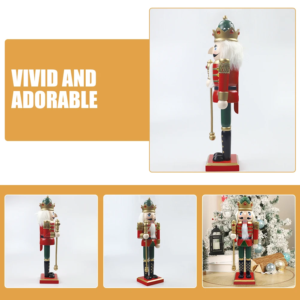 

Xmas Nutcracker Wooden Nutcracker Craft Christmas Gift Rich Texture Tabletop Decoration Holiday Ambiance
