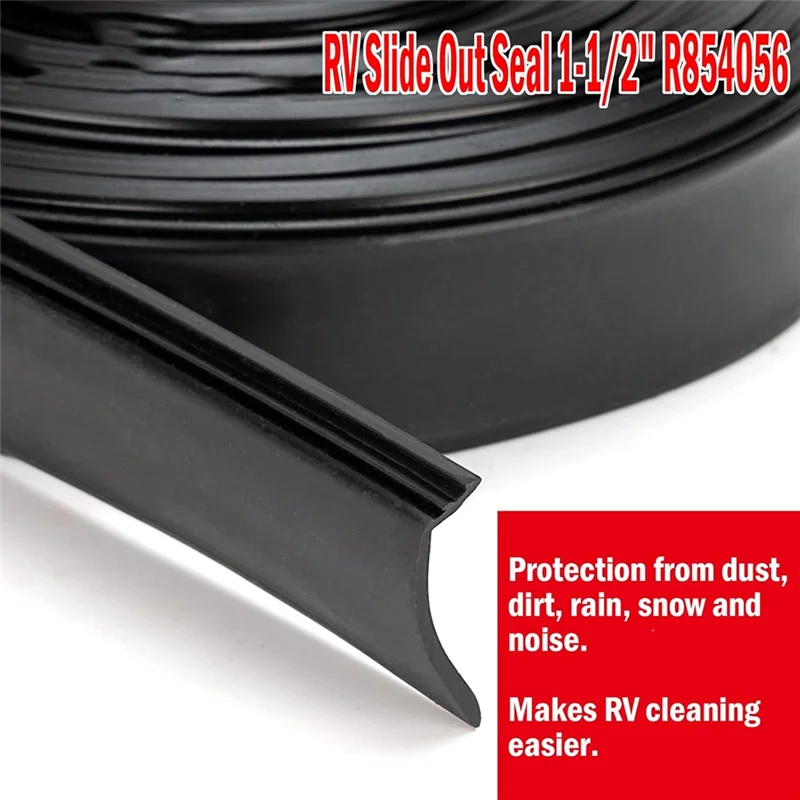 ABBO-RV Slide Out Wiper Seal Rubber Seal Weather Stripping For Rvs Rubber Slideout Seal (Clip On) 25'