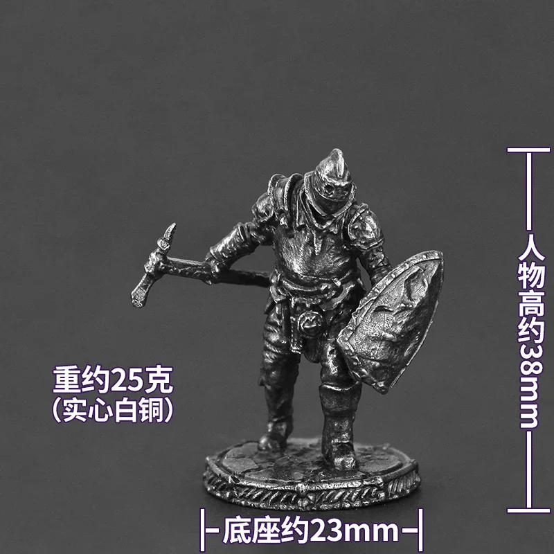 Cupronickel Metal Bone Charmer Soldier Model Handmade Toys Table Game Decoration Male Gift Warrior Action Figures Statue Decor