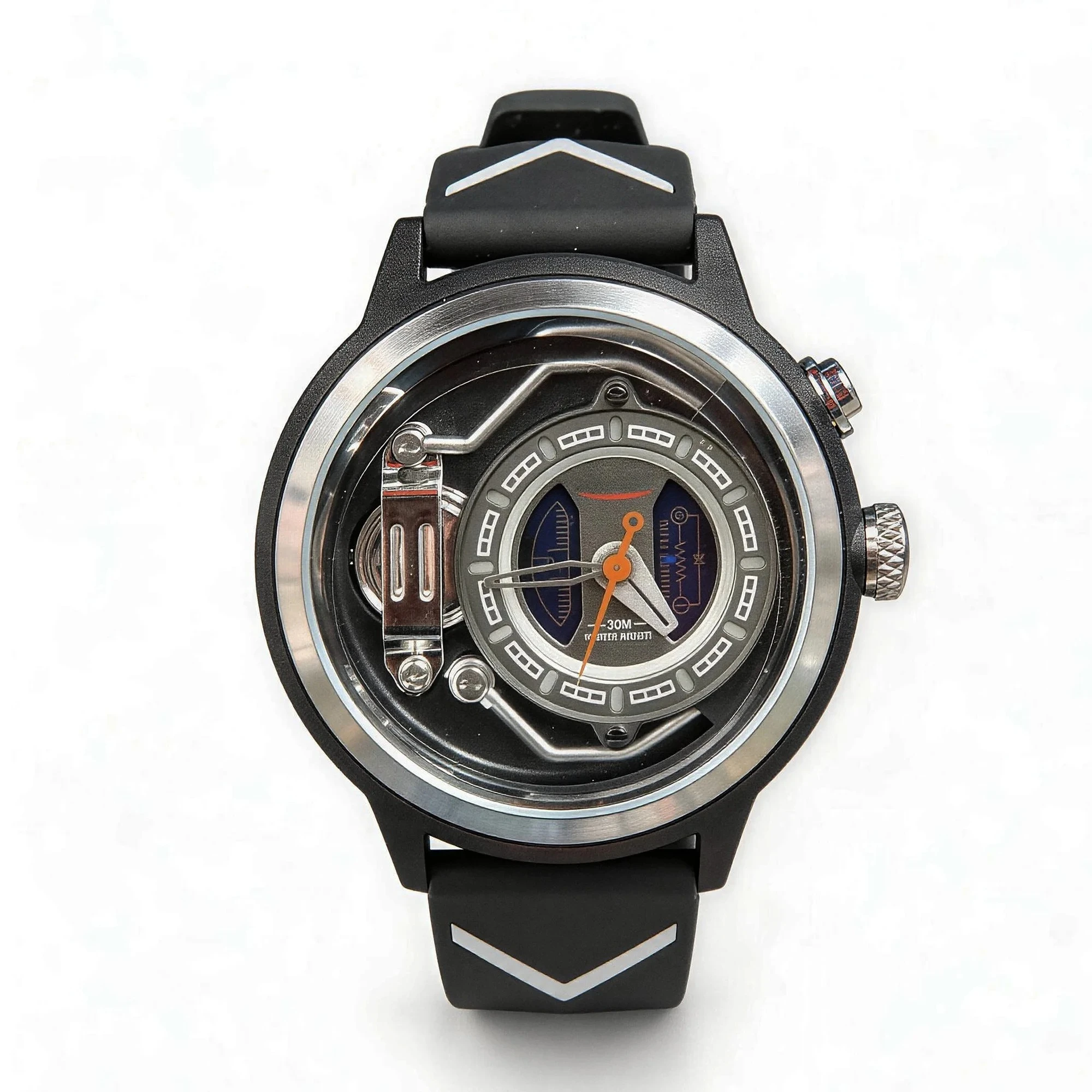 

Retro Watch Male Creative, Industrial Mechanical Wind Trendy Sports Watch, Blue LED Backlight