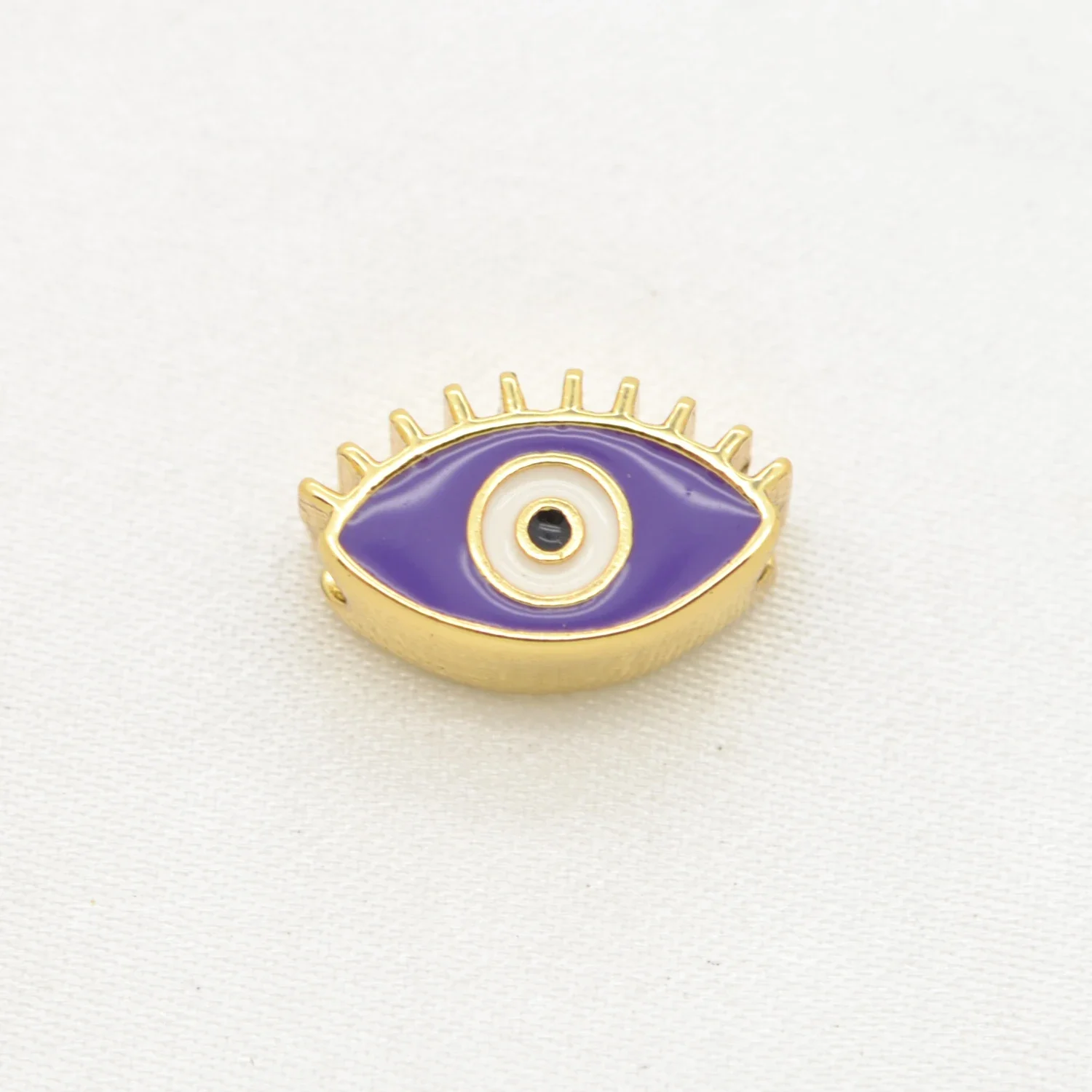15 Pcs Colorful Enamel Spacer Bead Diy Necklace Bracelet Jewelry Making Turkish Devil Eye Charms Copper Gold Plated Accessories