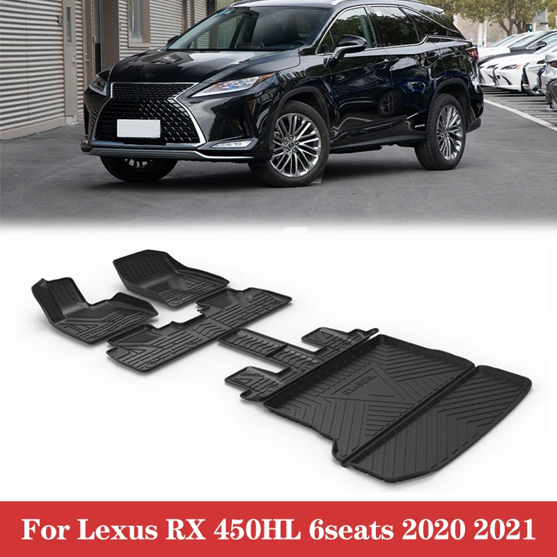 

For Lexus RX 450HL 6seats 2020 Rubber Car Floor Mats Trunk Mat Waterproof Non-Slip Fully Surrounded Floor Refit Car Accessories