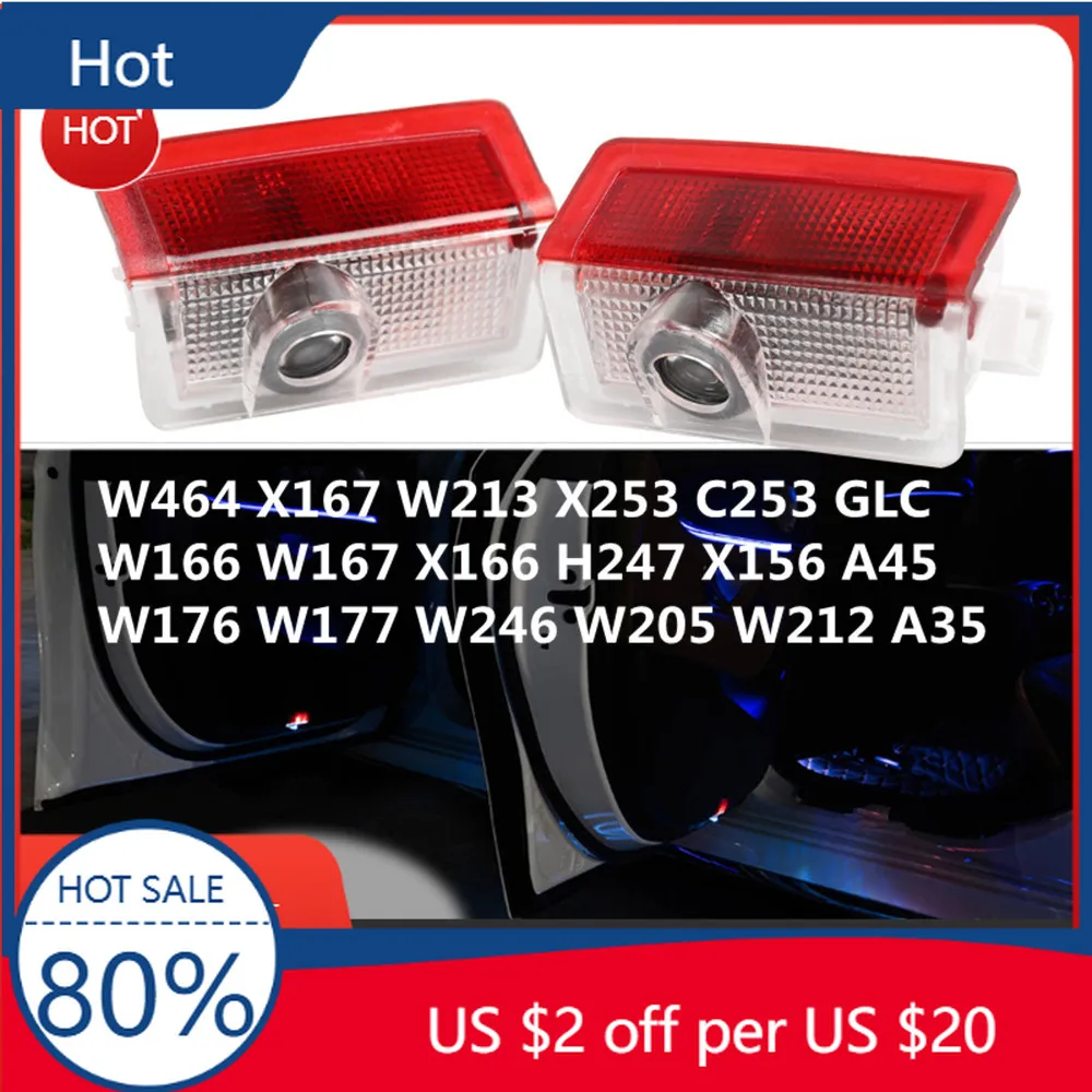 

2026 Hot Car Sticker LED Car Door Logo Welcome Ghost Shadow Light Accessories For Mercedes Benz W212 W213 W166 W167 W176 W177 W2