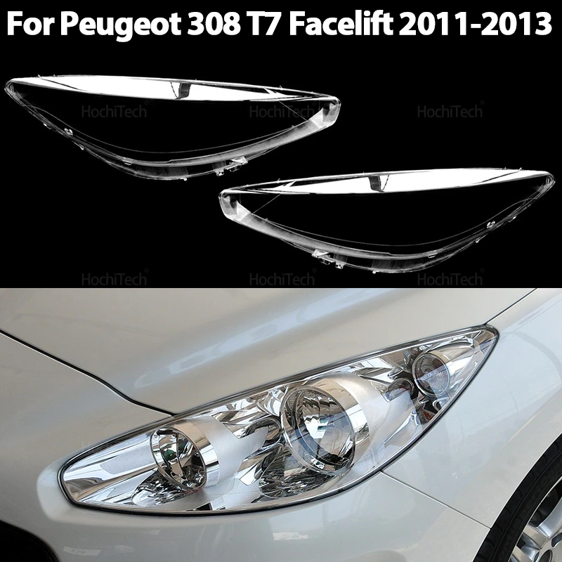 

Устойчивый к высоким температурам чехол для Peugeot 308 T7 Facelift 2011 2012 2013, защита фар, прозрачная крышка объектива ПК, стекло, левый и правый