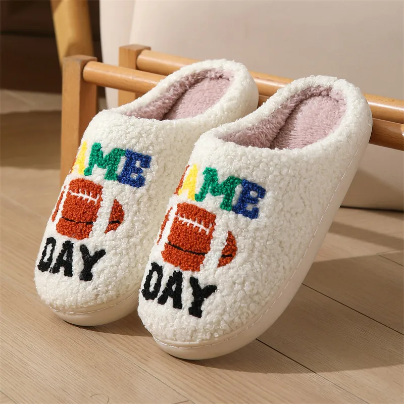 

Fashion Corduroy Cross Band Home Slippers Women Autumn Winter Warm Plush Slides Woman Indoor Bedroom Soft Sole Cotton Slippers