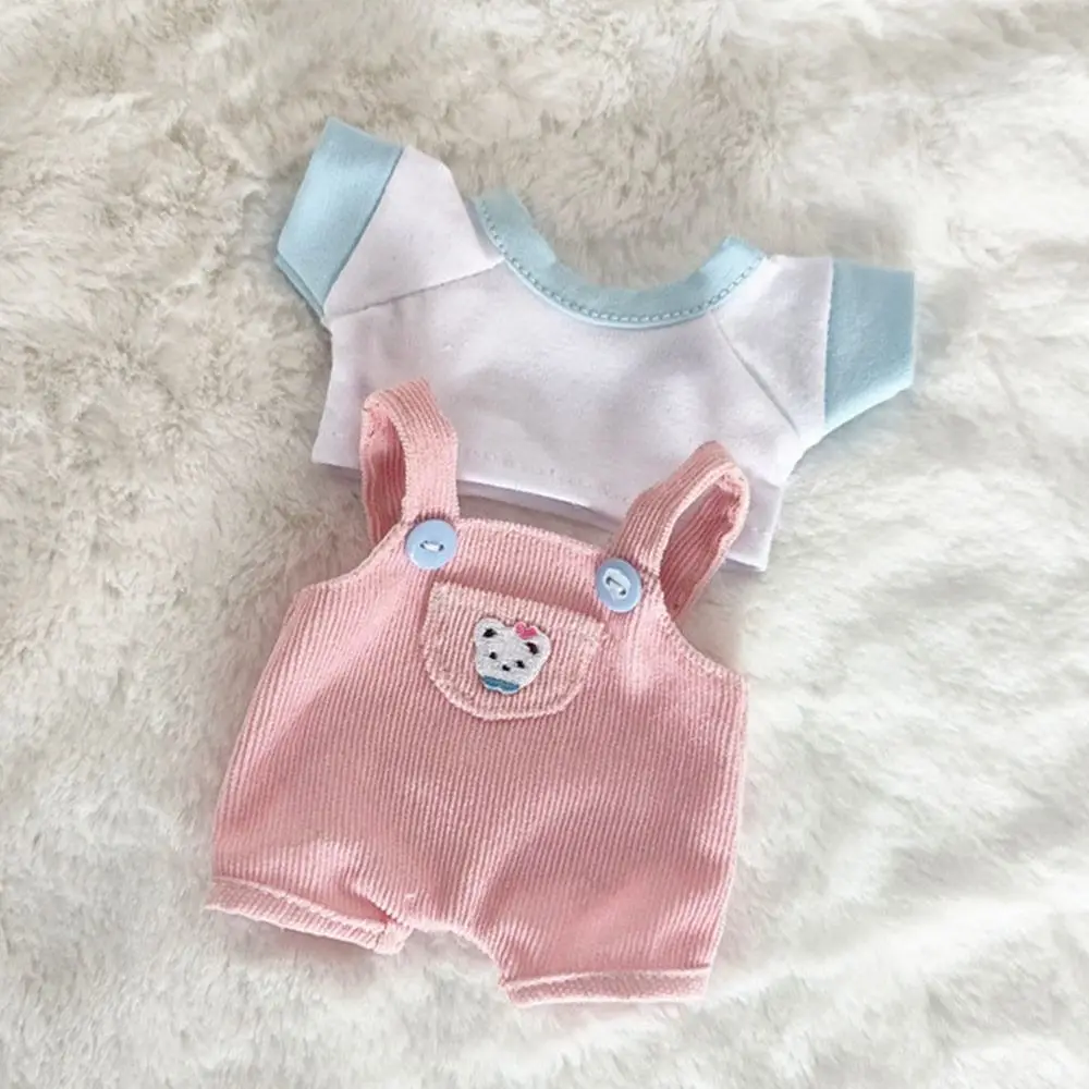 15cm/20cm Puppen kleidung lässig T-Shirt Overalls Jeans Outfit Baumwoll puppe Overalls Anzug trägt Puppen Kleidung Accessoires – Detail 22
