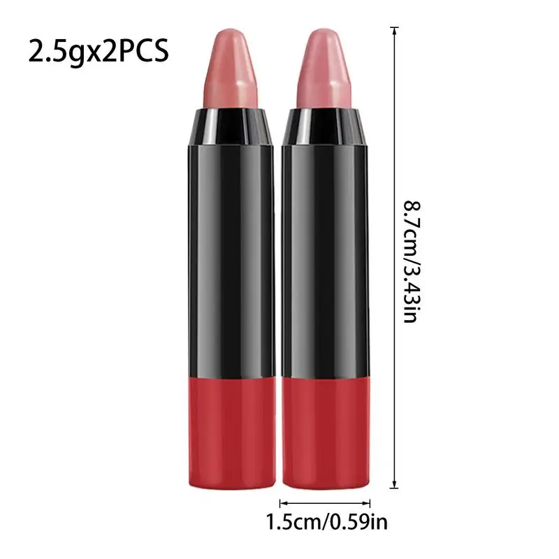 Mat Lip Potlood Langdurige Lip Vlek Lip Potlood Matte Easy Color Lip Pen 2 Stuks Zijden Afwerking Lip Liner Lippenstift Lip Liner Set