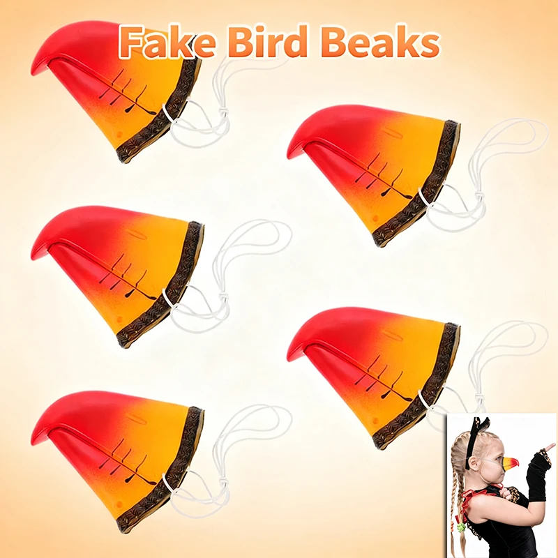 

5 Pcs Halloween Decor Fake Bird Beaks Costume Nose Parrot Cosplay Mask Party Bird Beak Parrot Nose Fake Beaks Halloween Decor
