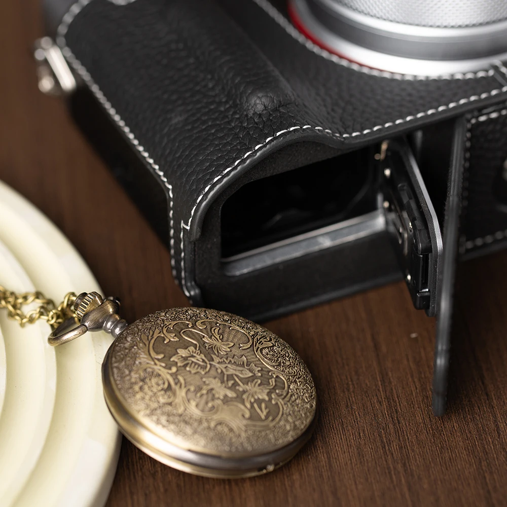 Protective Cover Bag For Fujifillm GFX100RF Case Leather Camera Bag Genuine Leather Camera Half Case Photography Accessories