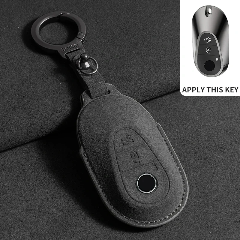 Wildleder Leder Auto Schlüssel etui für Mercedes Benz E Klasse W213 W205 E200 E260 E300 E320 Amg Cla 2018 2019 2020 Remote Fob Shell Fall