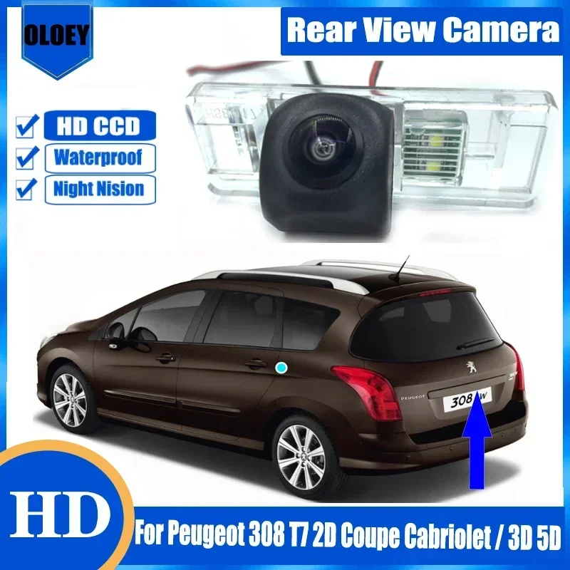 

Rear View Reverse Back Up Parking Camera For Peugeot 308 T7 2D Coupe Cabriolet / 3D 5D Hatchback Night Vision Waterproof Camera