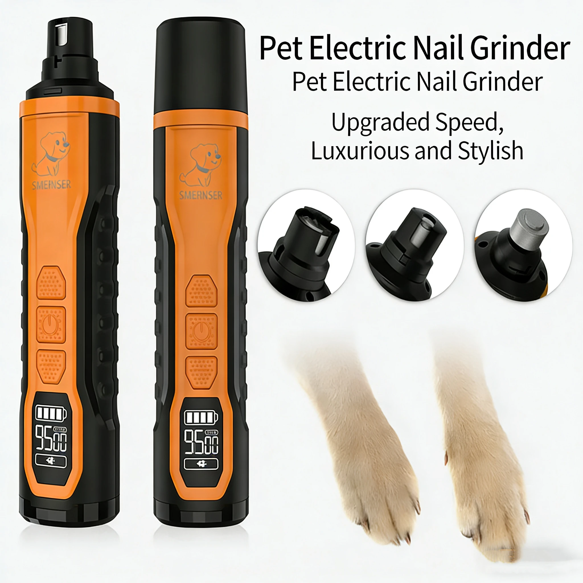 

Rechargeable Electric Dog Nail Grinder Low Noise Painless Grooming Kit for Small Medium Large Pets Cats and Puppies