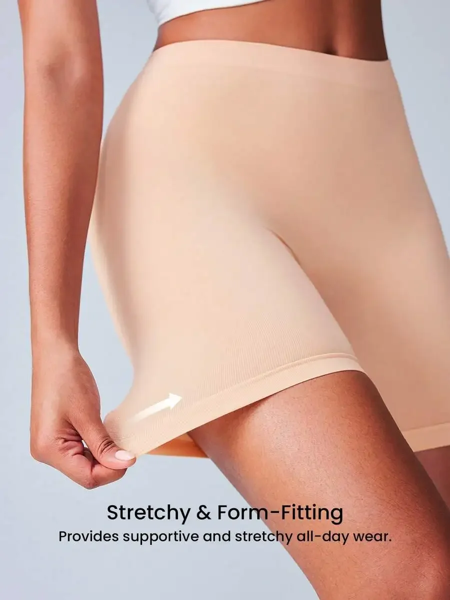 

2-Pack Seamless High-Stretch Boyshorts Made From Ultra-Fine Yarn For Comfortable All-Day Wear