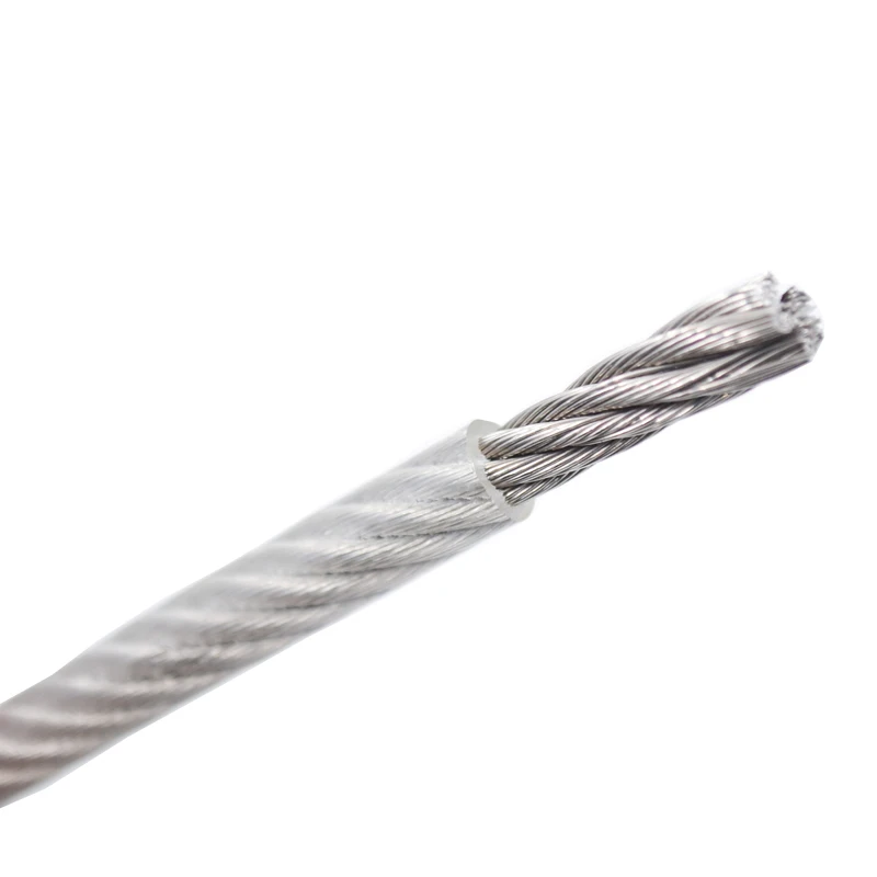 10Meters 304 Stainless Steel Wire Rope With Clear PVC Plastic Coating 0.38 0.6 0.8 1 1.2 1.5 2mm